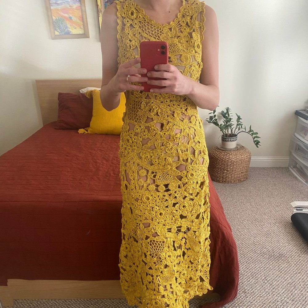 Ulla Johnson Yael Crochet Dress Yellow - Picture 5 of 6